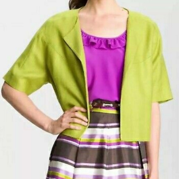 Kate Spade Micah cropped jacket in Moroccan green